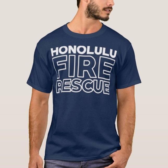 T-shirt Service d'incendie d'Honolulu Hawaii Pompiers (Devant)
