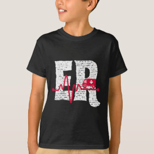 T-shirt Service D'Urgence Er Infirmière Avant Et Arrière É