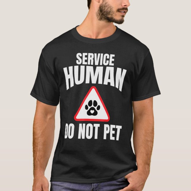 T-shirt Service Human Do Not Pet Chiens Maman Cape Heart P (Devant)