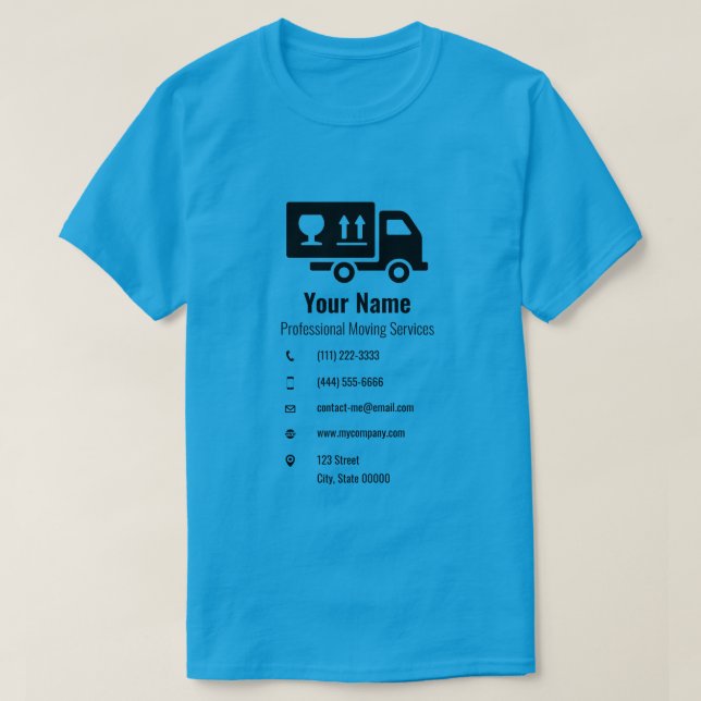 T-shirt Service mobile personnalisable camion bleu (Design devant)
