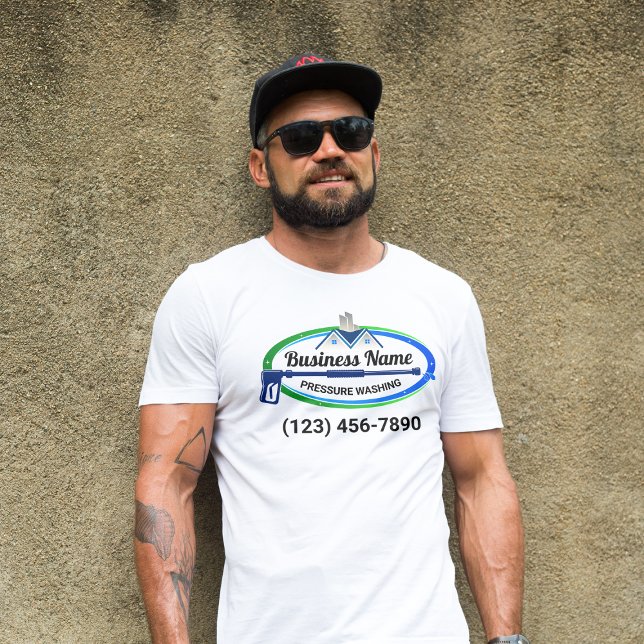 T-shirt Service professionnel de lavage à pression bleue v (Créateur téléchargé)