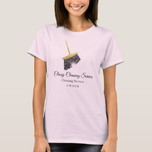 T-shirt Services de nettoyage de l'or rose Maison de femme