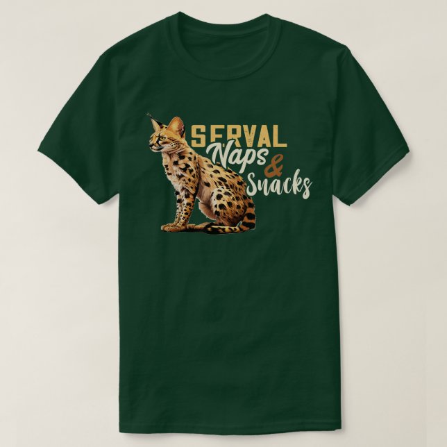 T-shirt Serviettes Et Snacks Sauvage Chat Serval Chat Afri (Design devant)