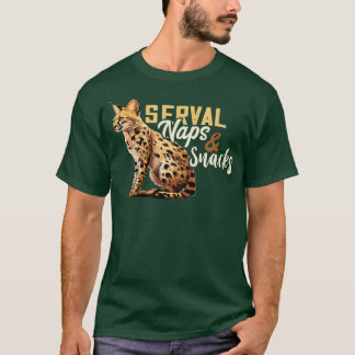 T-shirt Serviettes Et Snacks Sauvage Chat Serval Chat Afri