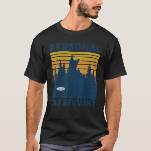 T-shirt Serviteur de chat personnel Chat noir Vintage