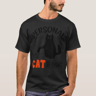 T-shirt Serviteur de chat personnel Chat noir Vintage