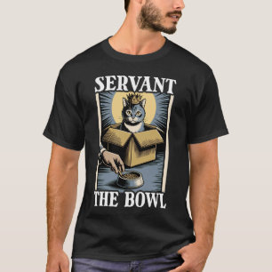 T-shirt Serviteur La Tasse Chat Dans La Boîte Nourriture B