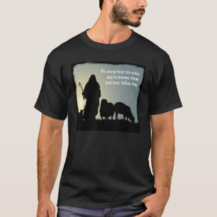 T-shirt Ses brebis entendent sa voix message chrétien