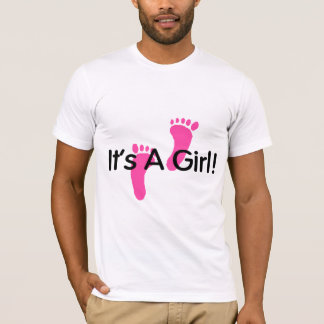 T-shirt Ses empreintes de pas d'un rose de fille