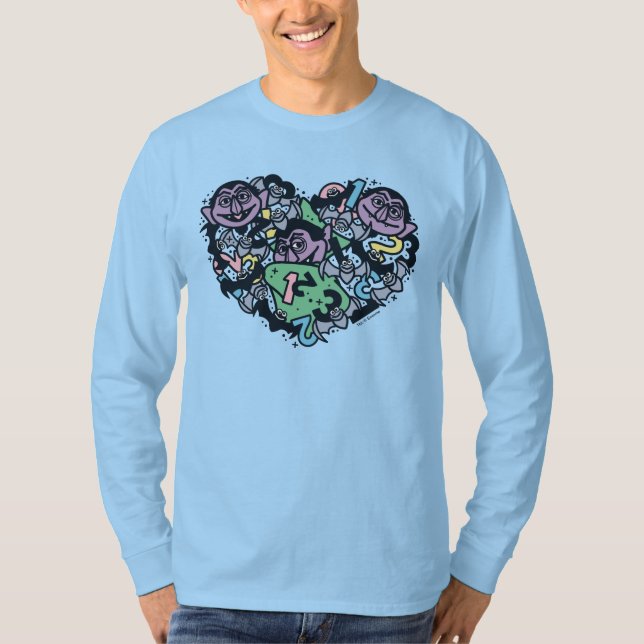 T-shirt Sésame Sésame | Comte von Count Doodle Heart (Devant)