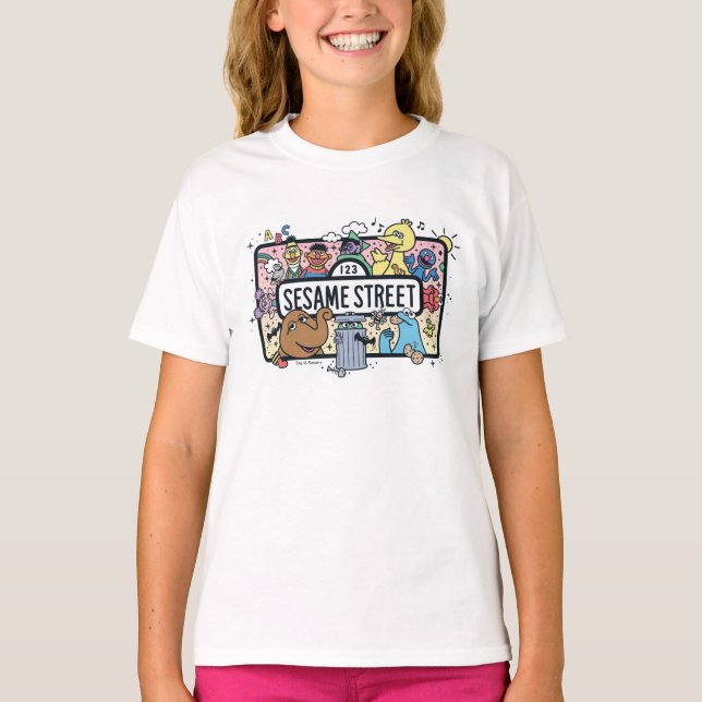 T-shirt Sésame Sésame | Sesame Pals signe de Doodle (Devant)