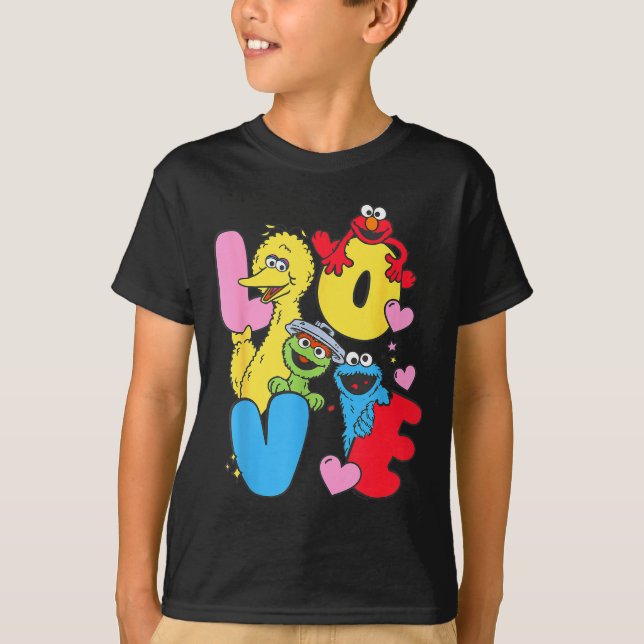 T-shirt Sesame Street Character Love Valentine  (Devant)