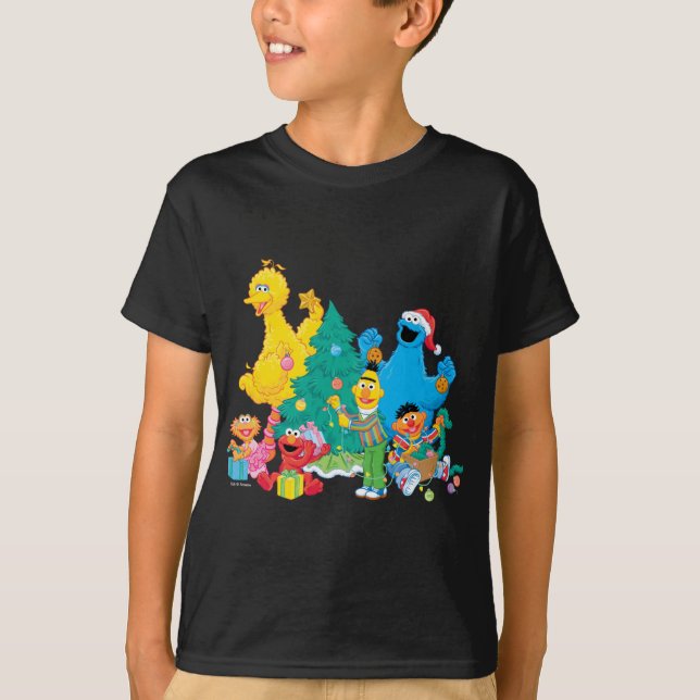 T-shirt Sesame Street Christmas Pals  (Devant)