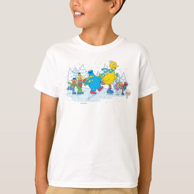 T-shirt Sesame Street | Patinage à glace (Devant)