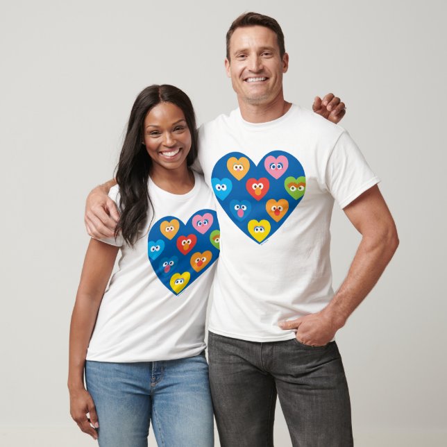 T-shirt Sesame Street Valentine Hearts Motif (Unisexe)