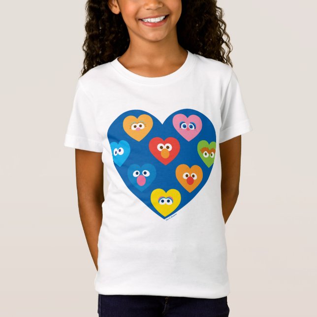 T-Shirt Sesame Street Valentine Hearts Motif (Devant)