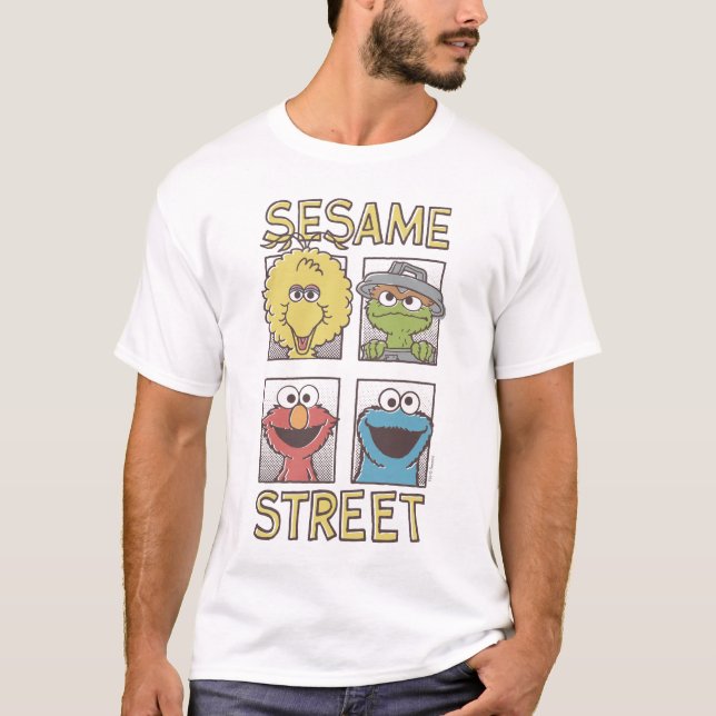 T-shirt Sesame StreetVintage Caractère Comic 2 (Devant)