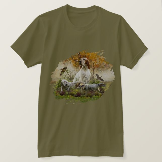 T-shirt Set anglais avec faisans, art (Design devant)