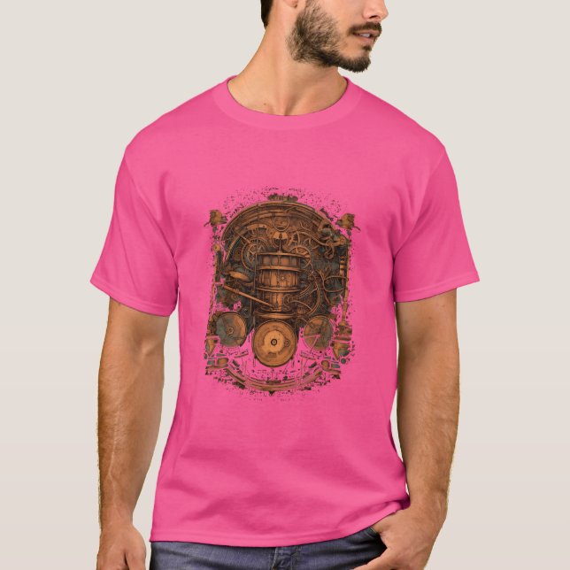 T-shirt Set de batterie de batteur Steampunk Batterie Batt (Devant)