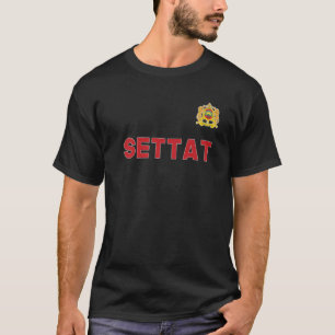 T-shirt Settat Maroc National Drapeau Coeur Emblem Crest