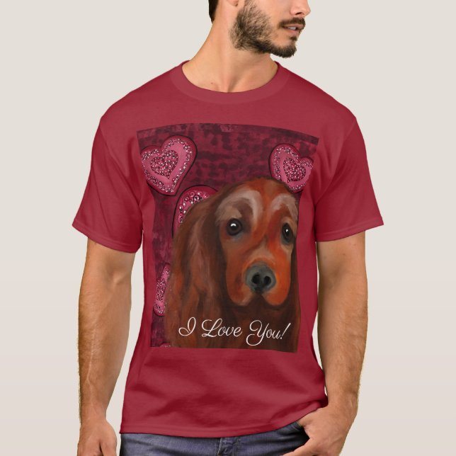T-shirt Setter Rouge Irlandais     (Devant)