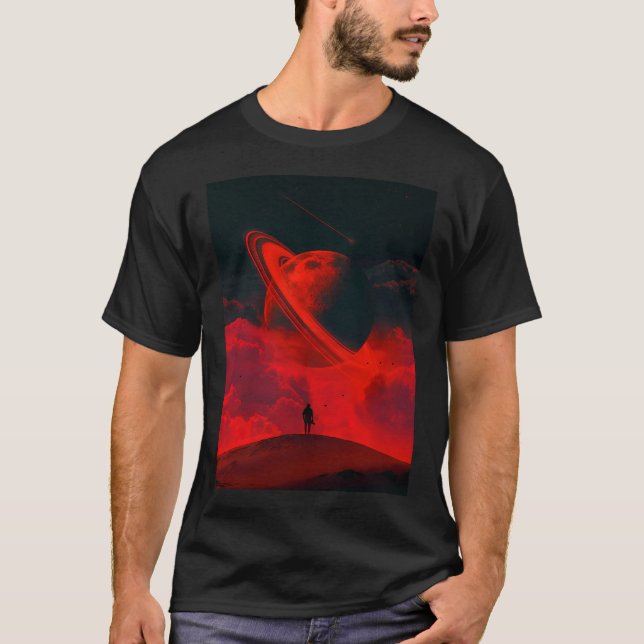T-shirt Seul Avec La Lune (Devant)