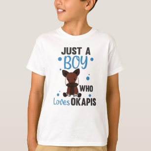 T-shirt Seul Un Garçon D'Okapis Aime - Waldgiraffe Zebra