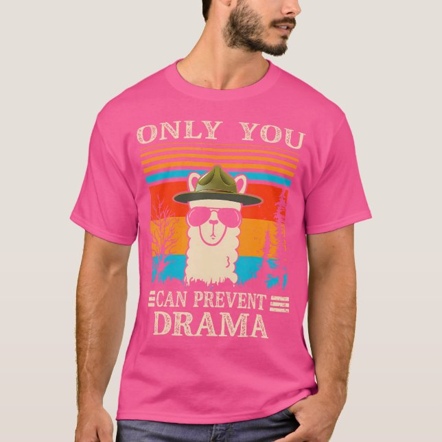 T-shirt Seul Vous Pouvez Empêcher Le Drame Llama Lover Fun (Devant)