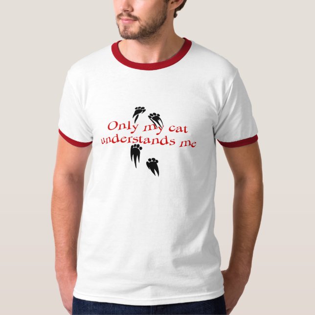 T-shirt Seulement mon chat me comprend (Devant)