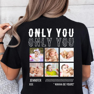 T-shirt Seulement Vous Collage Photo Personnalisé Annivers