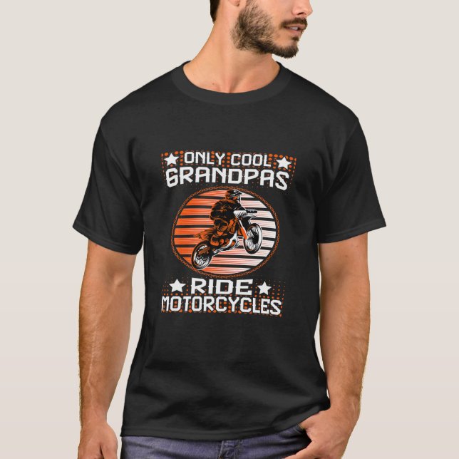 T-shirt Seules Les Grandpas Cool Ride Motos Dir (Devant)