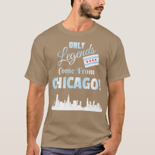 T-shirt Seules Les Légendes Proviennent De Chicago Skyline
