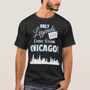 T-shirt Seules Les Légendes Proviennent De Chicago Skyline
