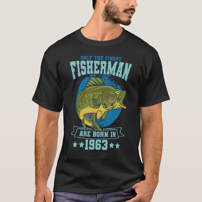 T-shirt Seuls Les Plus Beaux Pêcheurs Sont Nés En 1963 Pêc (Devant)