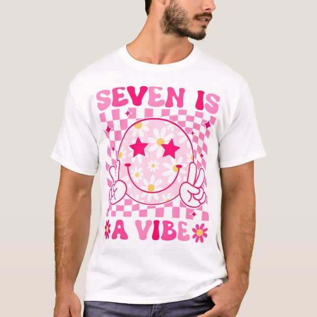 T-shirt Seven Est Une Vibe Anniversaire Super 7 An Jeune F (Devant)