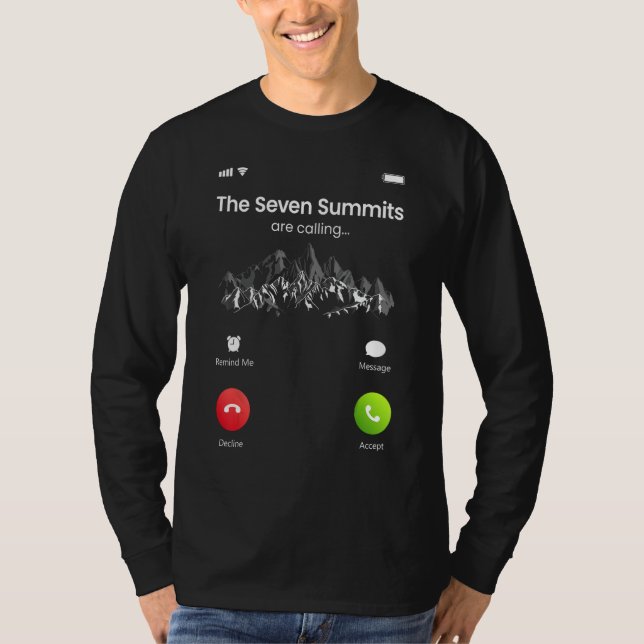 T-shirt Seven Highest Summits Are Calling Funny Climbing H (Devant)