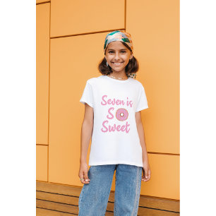 T-shirt Seven Is So Sweet, Personnalisé 7e anniversaire T-