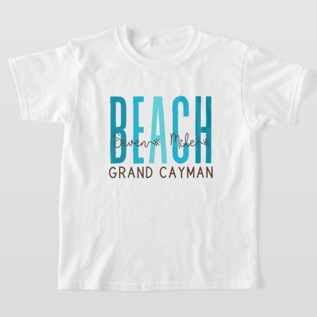 T-shirt Seven Mile Beach Grand Cayman (Océan) (Poser)