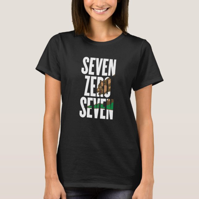 T-shirt Seven Zero Seven 707 Area Code California Napa Val (Devant)