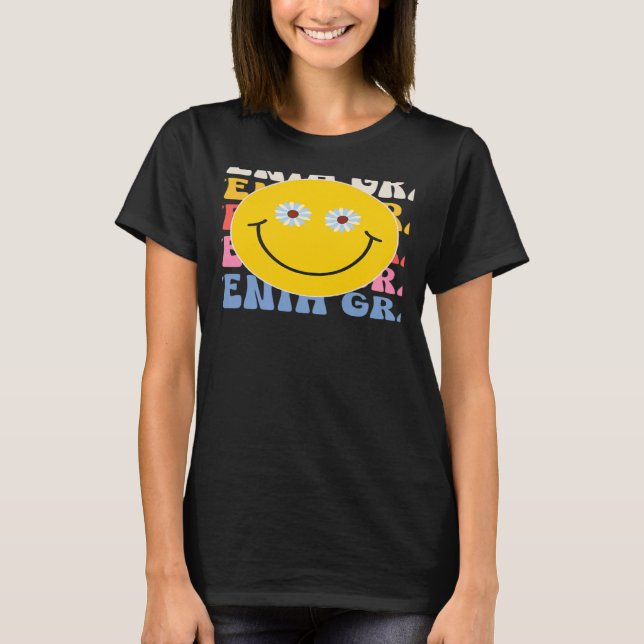 T-shirt Seventh Grade Smile Groovy Back To School 7th Grad (Devant)