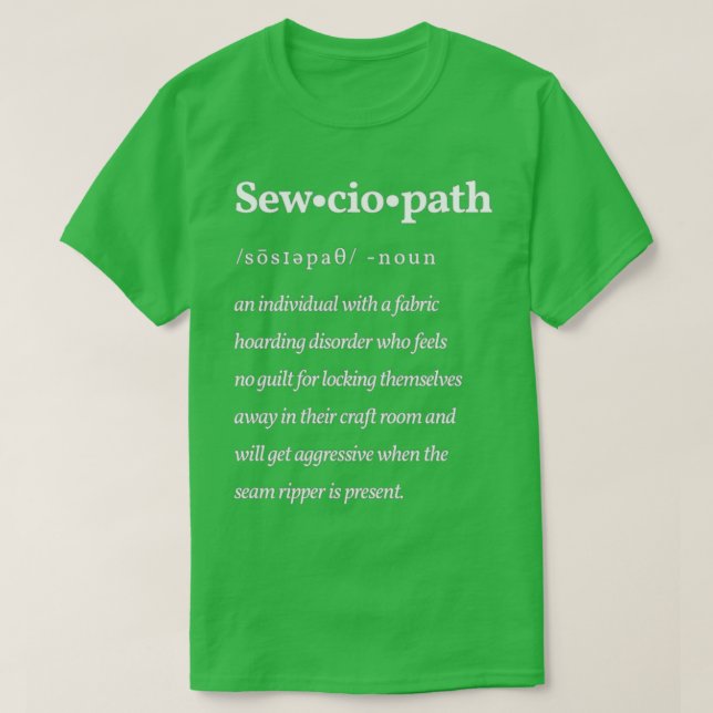 T-shirt Sewciopath Définition Blanc (Design devant)