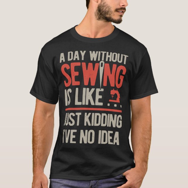 T-shirt Sewing Funny retro (Devant)