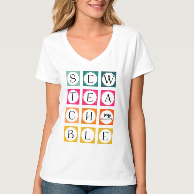 T-shirt Sewteachable Colorful Squares (Devant)