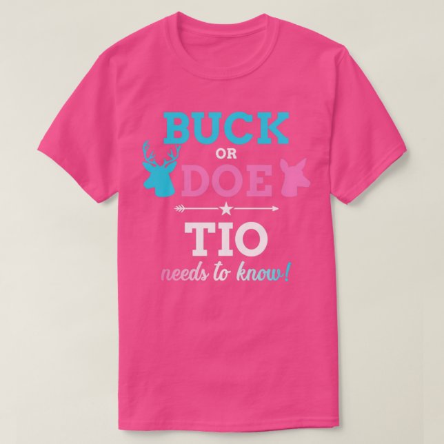 T-shirt Sexe reveal buck or doe tio matching baby party (Design devant)