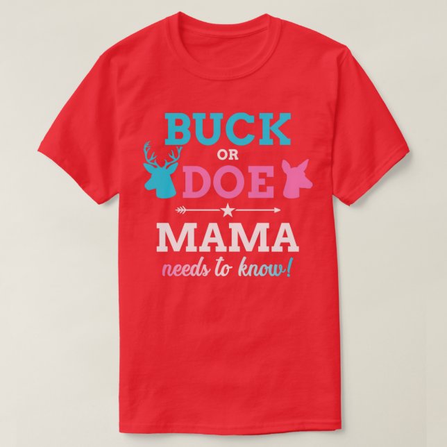 T-shirt Sexe reveal buck ou doe mama matching baby party (Design devant)