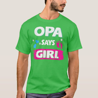 T-shirt Sexe Reveal Opa Dit Fille Correspondant Famille Bé