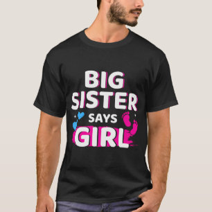 T-shirt Sexe Reveal Soeur Dit Fille Matching Baby Party
