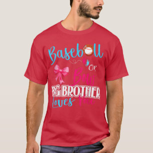 T-shirt Sexe Révéler Baseball Ou Bows Frère Vous Aime