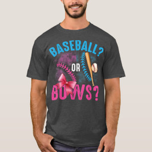T-shirt Sexe Révéler Baseball Ou Bows Rose BLue Citation F