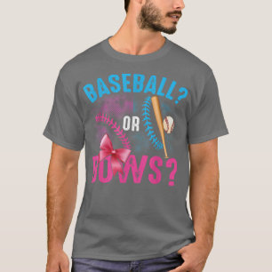T-shirt Sexe Révéler Baseball Ou Bows Rose BLue Citation F